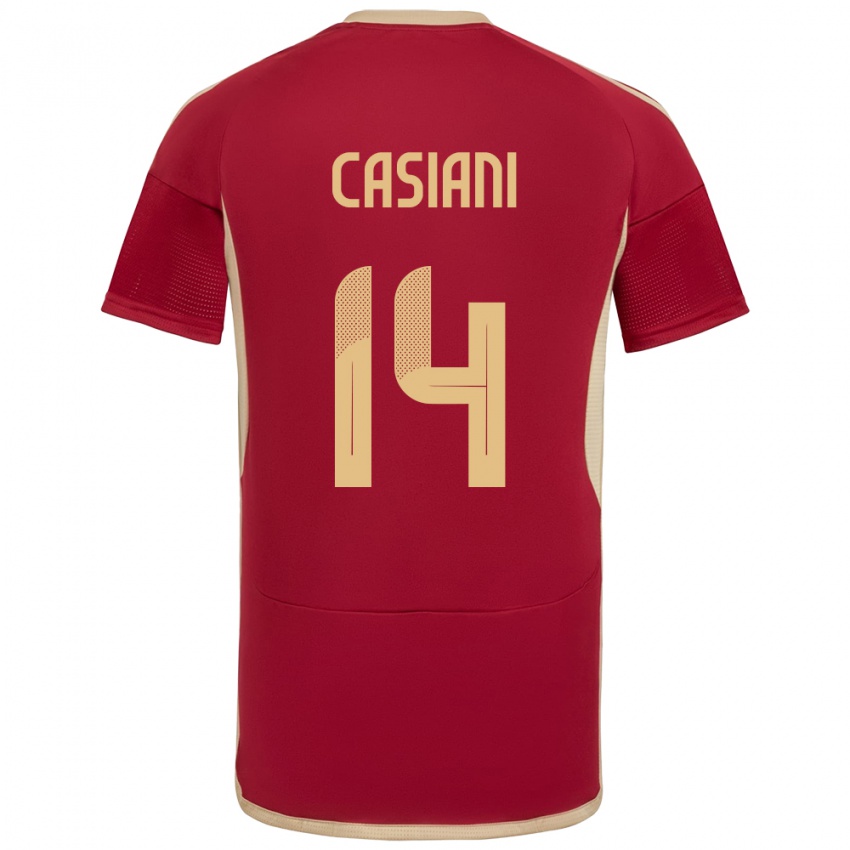 Kinderen Venezuela Luis Casiani #14 Bourgondië Thuisshirt Thuistenue 24-26 T-Shirt België