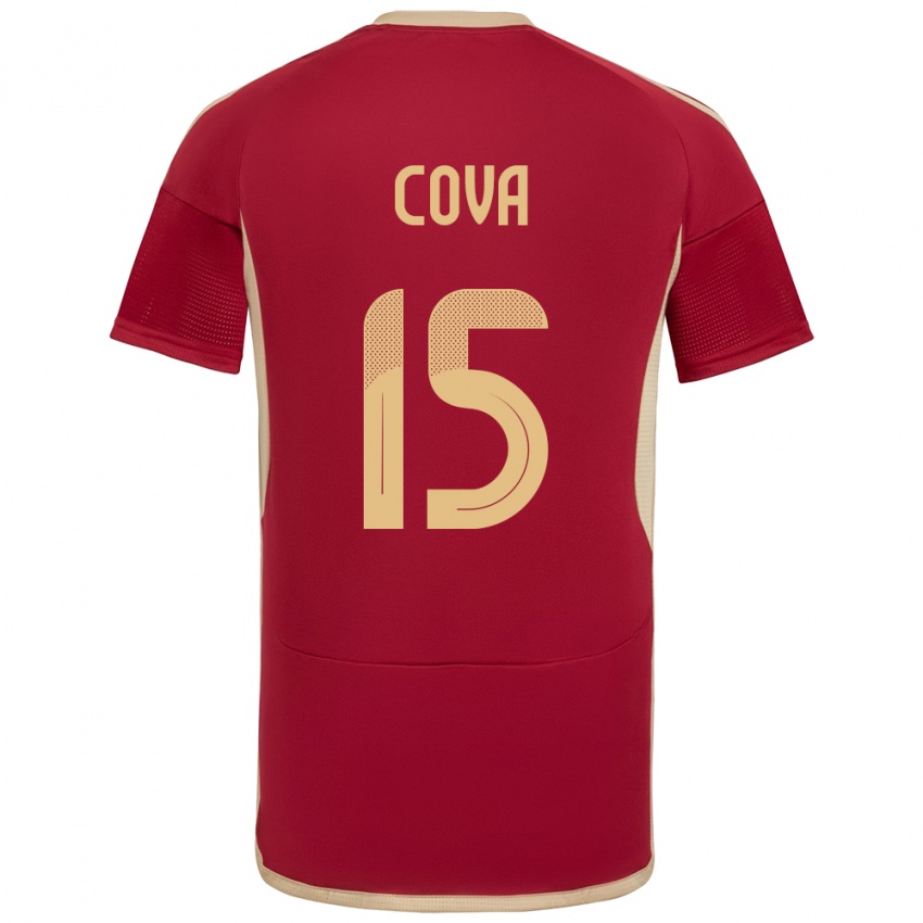 Kinder Venezuela Adrián Cova #15 Burgund Heimtrikot Trikot 24-26 T-Shirt Belgien