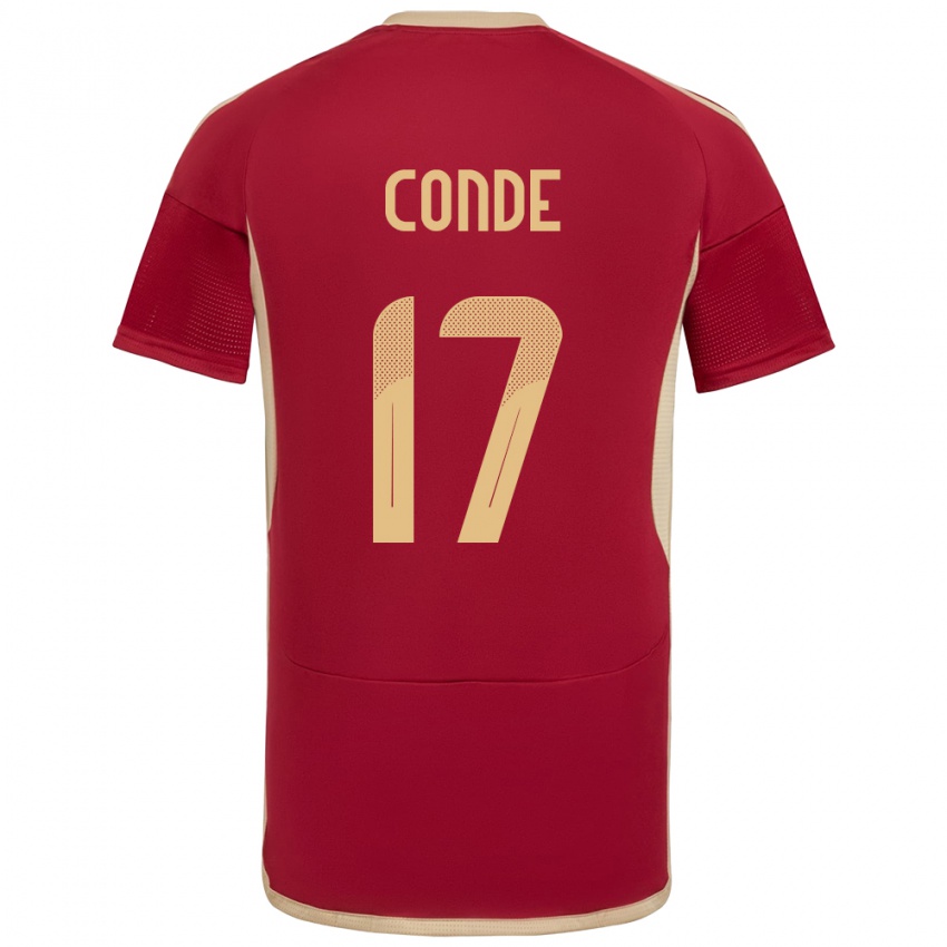 Kinder Venezuela Óscar Conde #17 Burgund Heimtrikot Trikot 24-26 T-Shirt Belgien