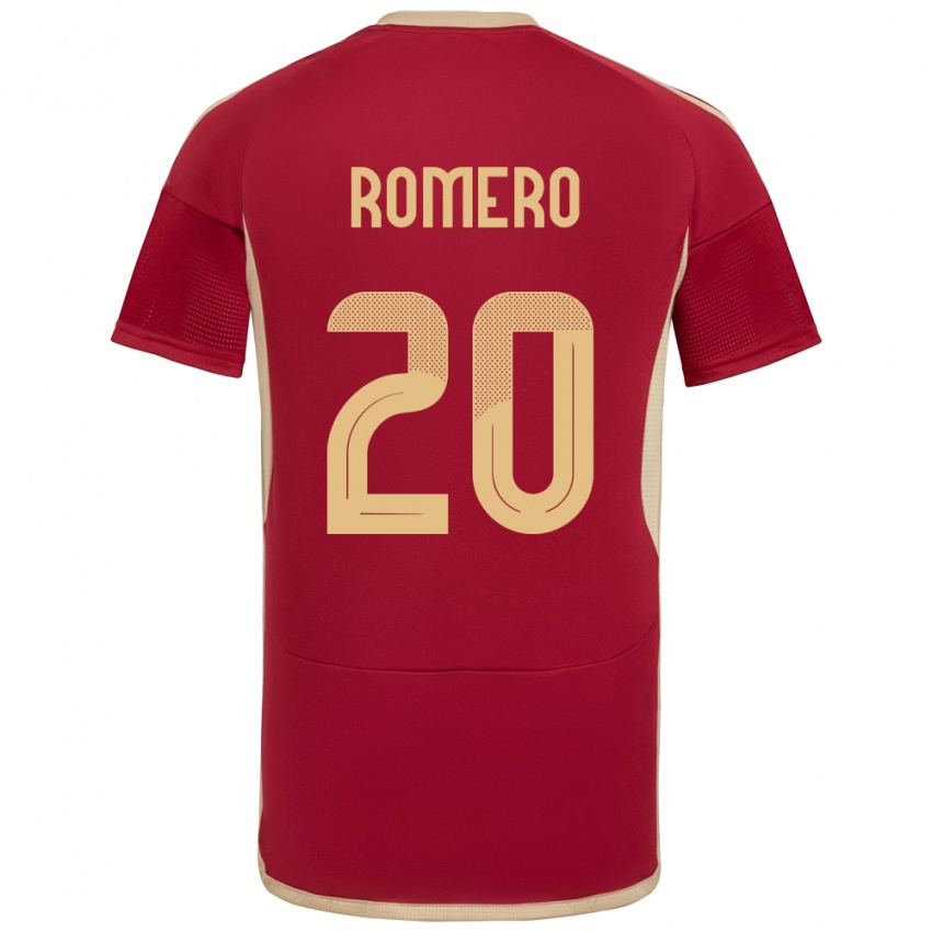 Kinder Venezuela Andrés Romero #20 Burgund Heimtrikot Trikot 24-26 T-Shirt Belgien