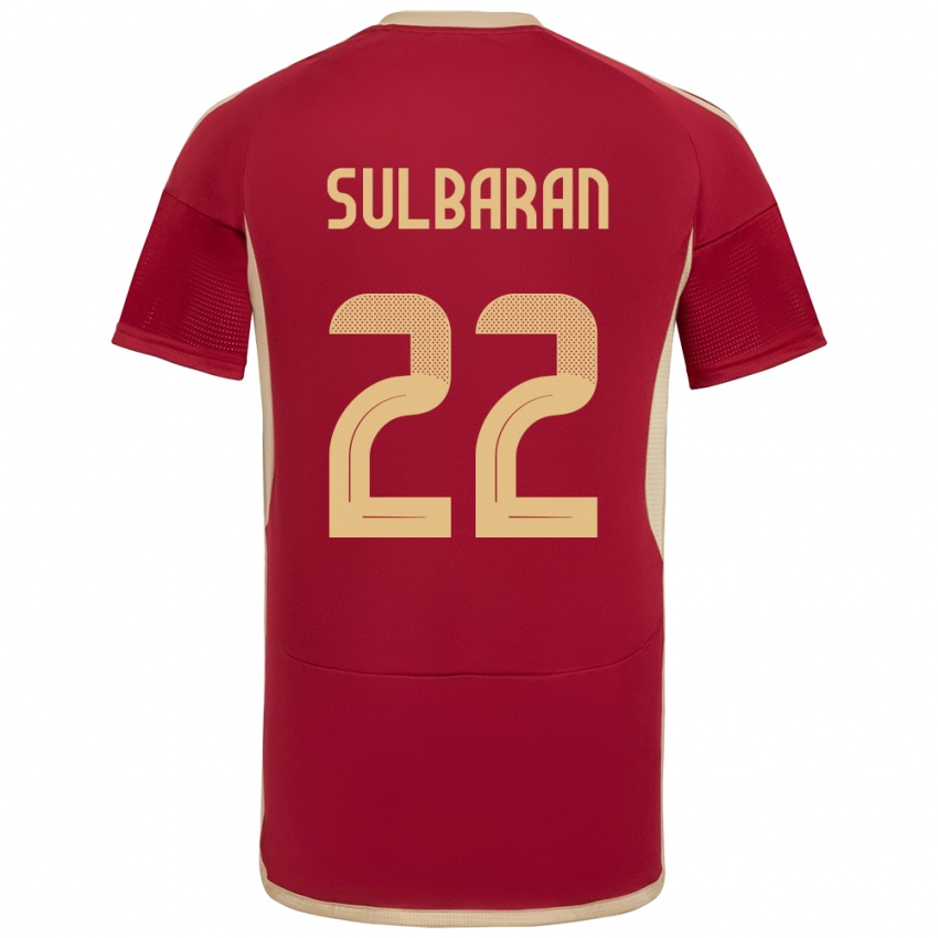 Kinder Venezuela Manuel Sulbarán #22 Burgund Heimtrikot Trikot 24-26 T-Shirt Belgien