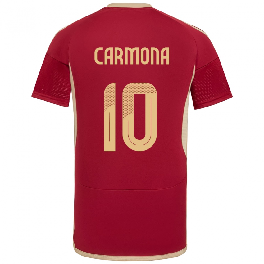 Kinder Venezuela Wikelman Carmona #10 Burgund Heimtrikot Trikot 24-26 T-Shirt Belgien