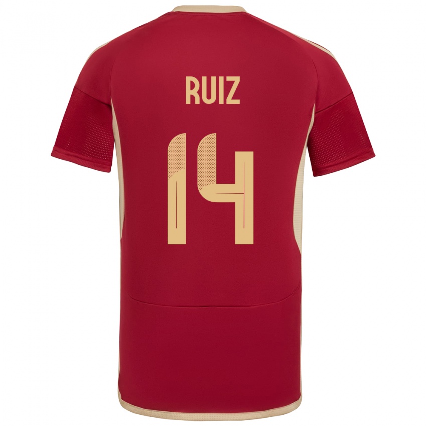 Kinder Venezuela Maicol Ruiz #14 Burgund Heimtrikot Trikot 24-26 T-Shirt Belgien