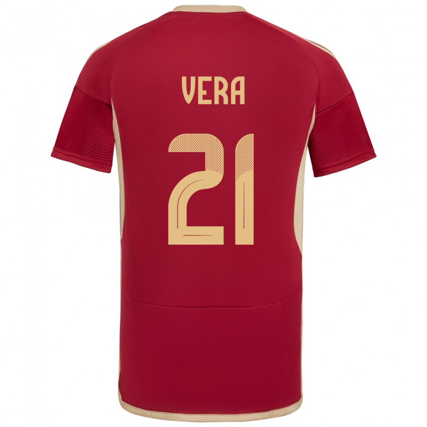 Kinder Venezuela Andry Vera #21 Burgund Heimtrikot Trikot 24-26 T-Shirt Belgien