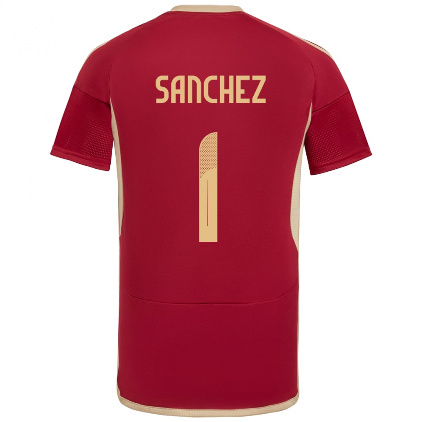 Kinder Venezuela Jorge Sánchez #1 Burgund Heimtrikot Trikot 24-26 T-Shirt Belgien