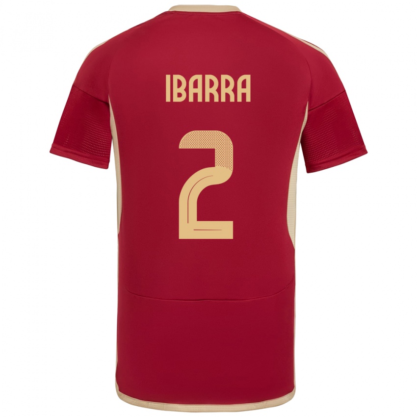 Kinder Venezuela Pablo Ibarra #2 Burgund Heimtrikot Trikot 24-26 T-Shirt Belgien