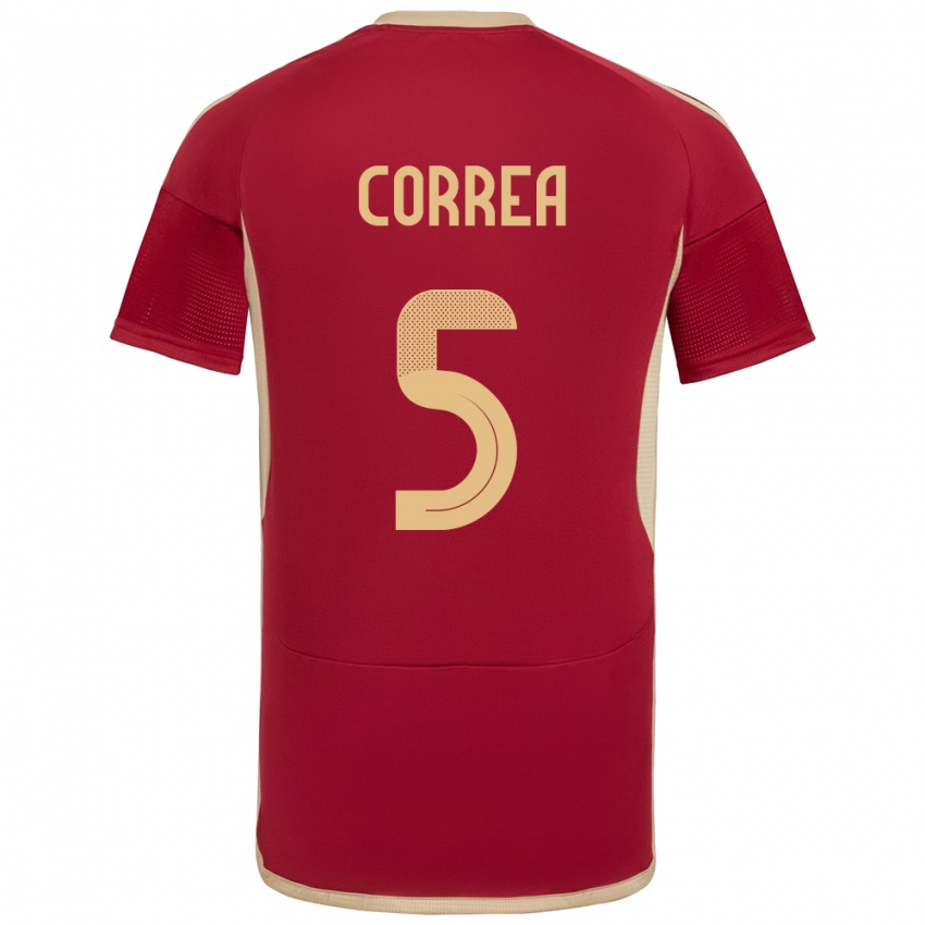 Kinder Venezuela José Correa #5 Burgund Heimtrikot Trikot 24-26 T-Shirt Belgien