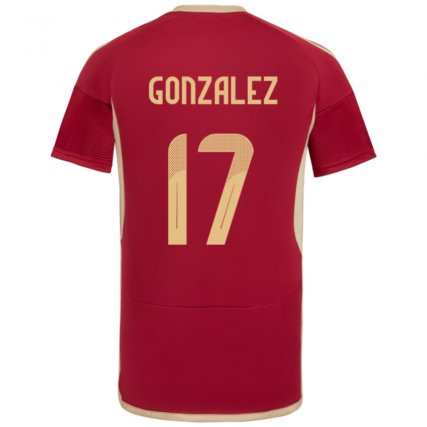 Kinder Venezuela Mayken González #17 Burgund Heimtrikot Trikot 24-26 T-Shirt Belgien