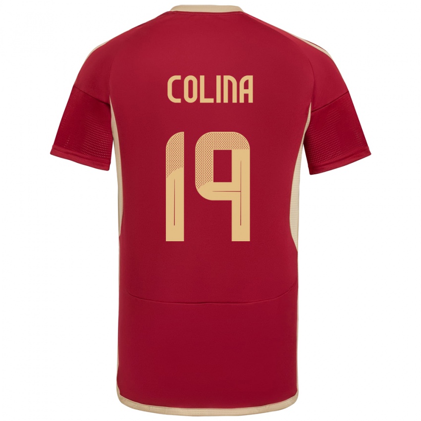 Kinderen Venezuela Junior Colina #19 Bourgondië Thuisshirt Thuistenue 24-26 T-Shirt België