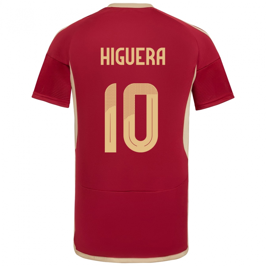 Kinderen Venezuela Enyerliannys Higuera #10 Bourgondië Thuisshirt Thuistenue 24-26 T-Shirt België