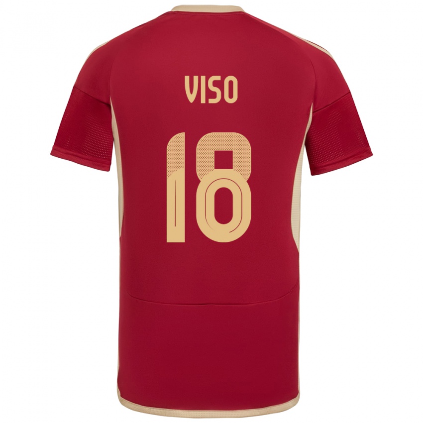 Kinder Venezuela Ysaura Viso #18 Burgund Heimtrikot Trikot 24-26 T-Shirt Belgien