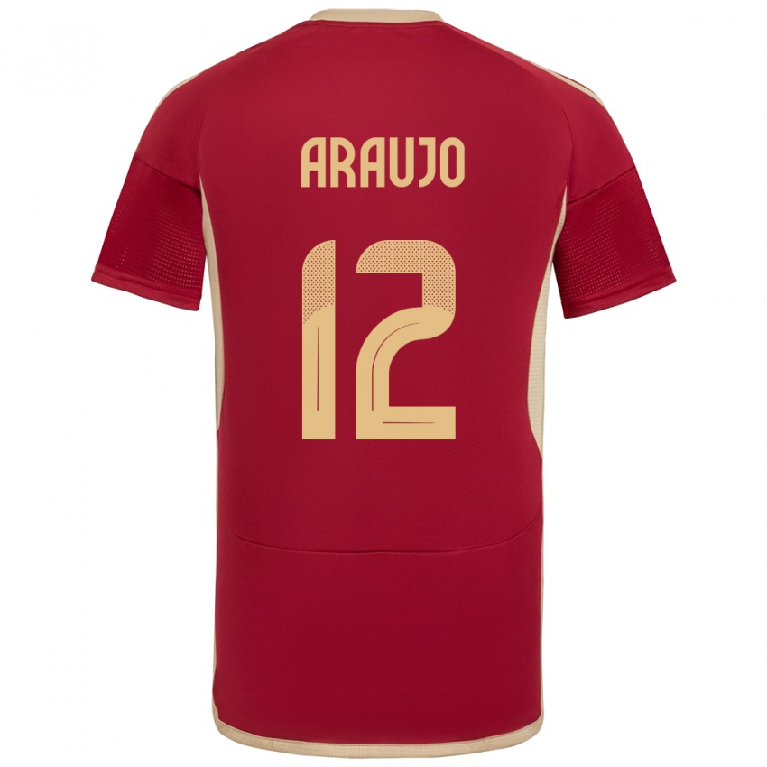 Kinder Venezuela Sabrina Araujo #12 Burgund Heimtrikot Trikot 24-26 T-Shirt Belgien