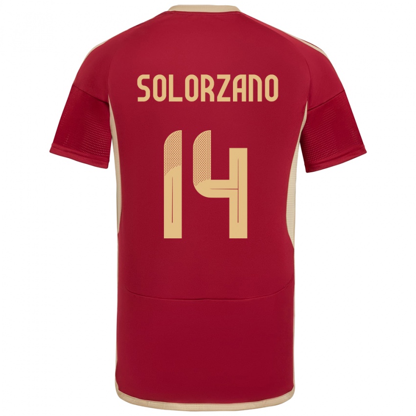 Kinder Venezuela Fabiola Solórzano #14 Burgund Heimtrikot Trikot 24-26 T-Shirt Belgien