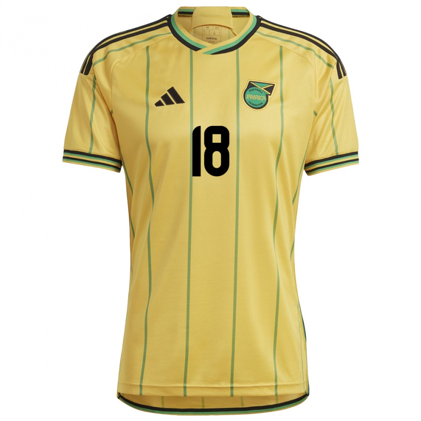 Kinderen Jamaica Romario Williams #18 Geel Thuisshirt Thuistenue 24-26 T-Shirt België