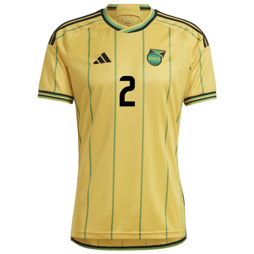 Kinderen Jamaica Nicholas Simmonds #2 Geel Thuisshirt Thuistenue 24-26 T-Shirt België