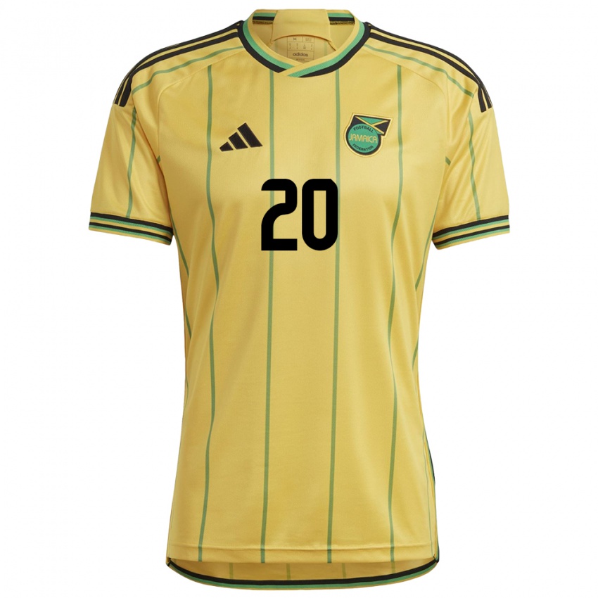 Kinderen Jamaica Victoria Williams #20 Geel Thuisshirt Thuistenue 24-26 T-Shirt België