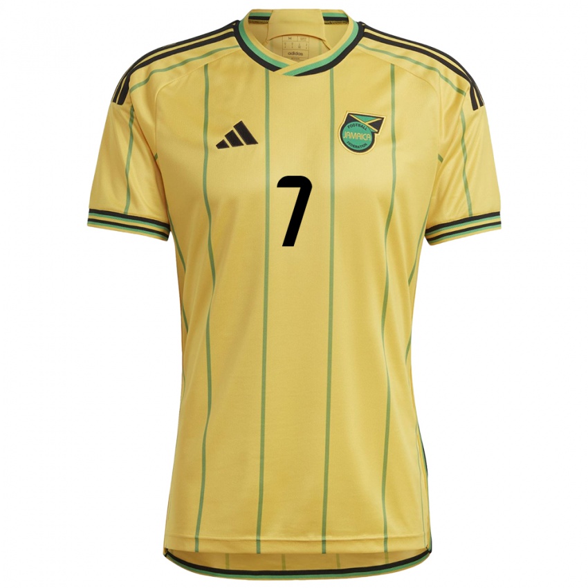 Kinderen Jamaica Natoya Atkinson #7 Geel Thuisshirt Thuistenue 24-26 T-Shirt België