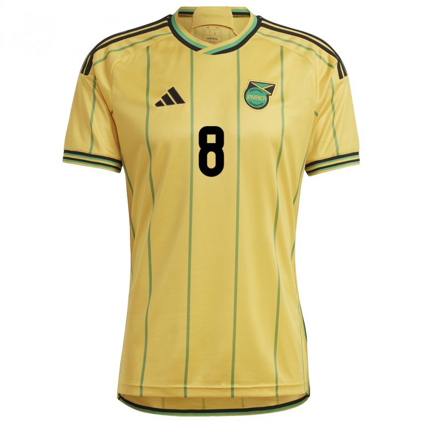 Kinderen Jamaica Drew Spence #8 Geel Thuisshirt Thuistenue 24-26 T-Shirt België