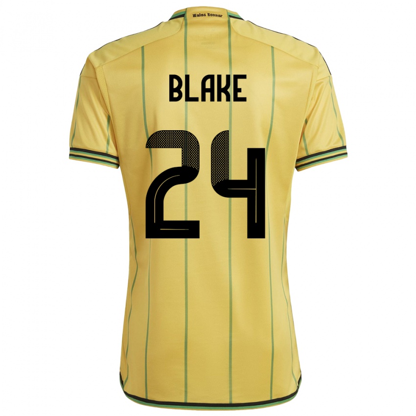 Enfant Maillot Jamaïque Andre Blake #24 Jaune Tenues Domicile 24-26 T-Shirt Belgique