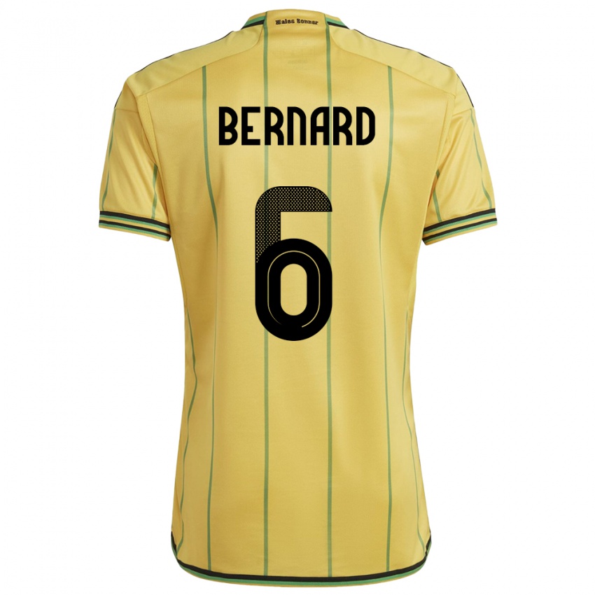 Kinderen Jamaica Di'shon Bernard #6 Geel Thuisshirt Thuistenue 24-26 T-Shirt België