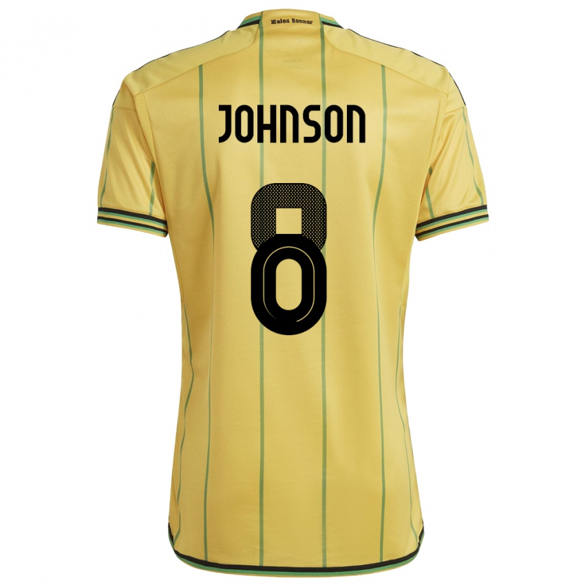 Kinderen Jamaica Daniel Johnson #8 Geel Thuisshirt Thuistenue 24-26 T-Shirt België