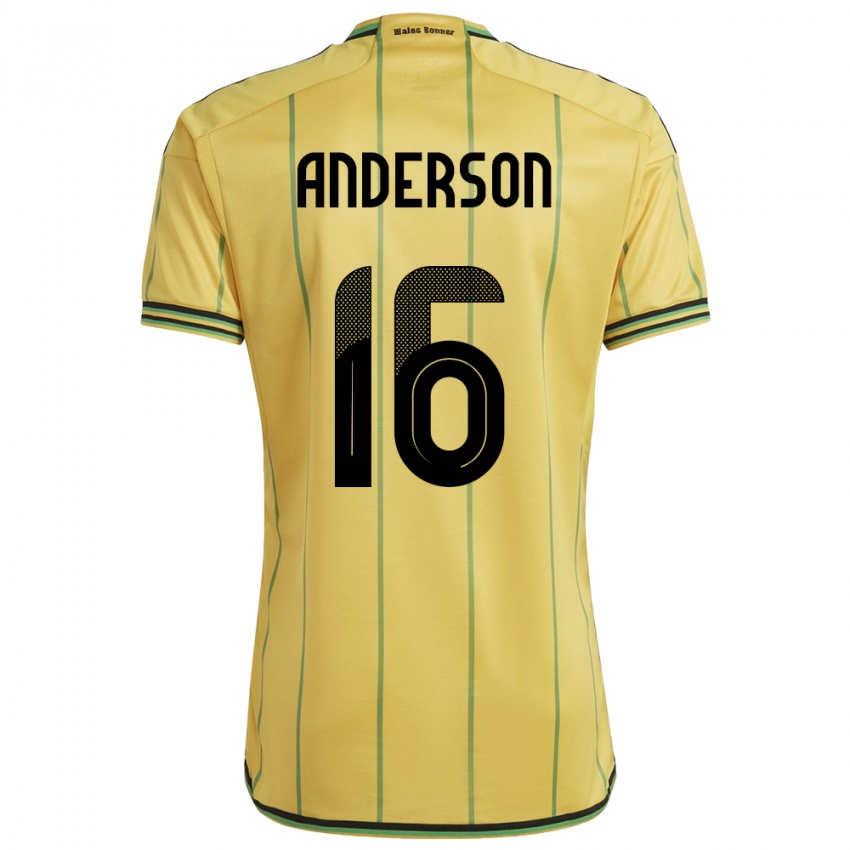 Kinderen Jamaica Karoy Anderson #16 Geel Thuisshirt Thuistenue 24-26 T-Shirt België