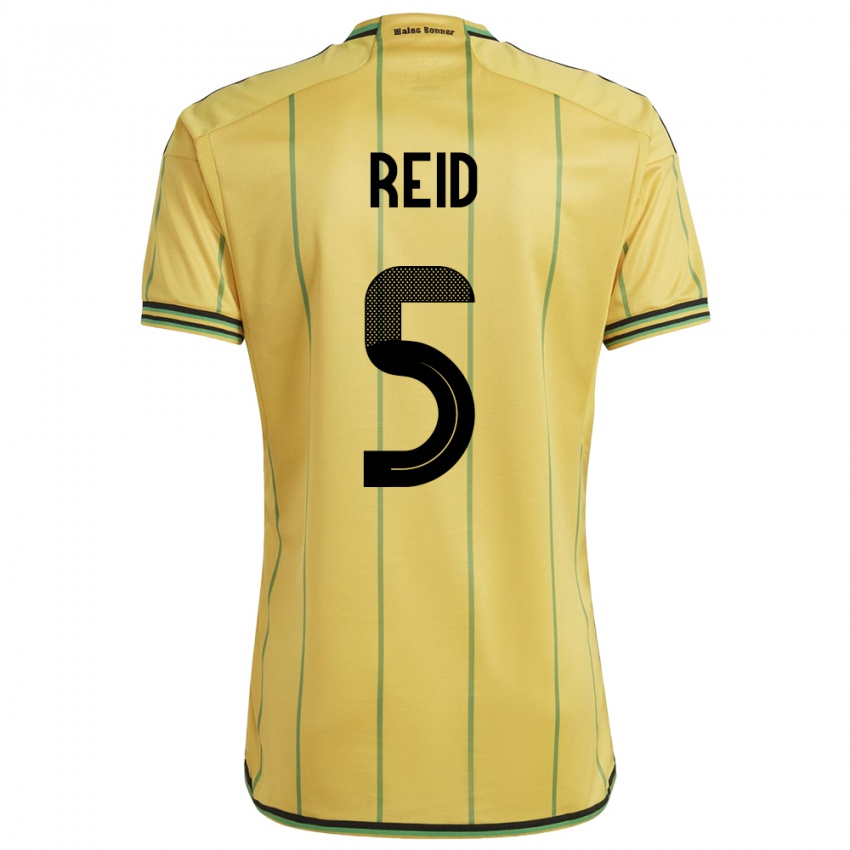 Kinderen Jamaica Adrian Reid #5 Geel Thuisshirt Thuistenue 24-26 T-Shirt België