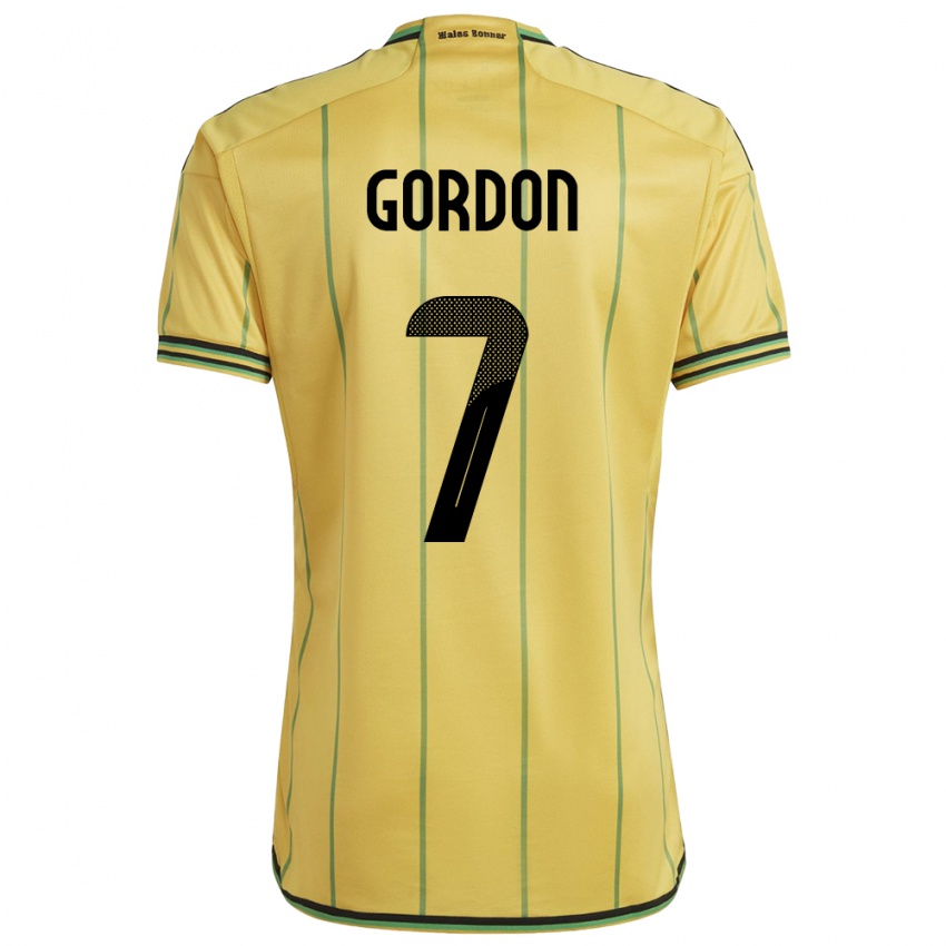 Kinderen Jamaica Robino Gordon #7 Geel Thuisshirt Thuistenue 24-26 T-Shirt België