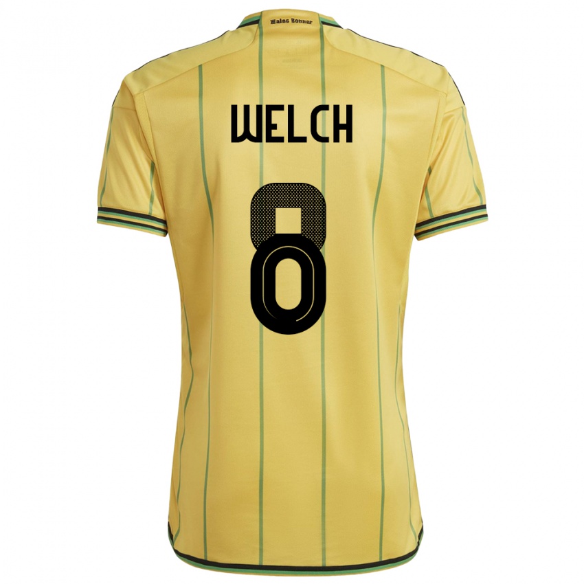 Kinderen Jamaica Makai Welch #8 Geel Thuisshirt Thuistenue 24-26 T-Shirt België