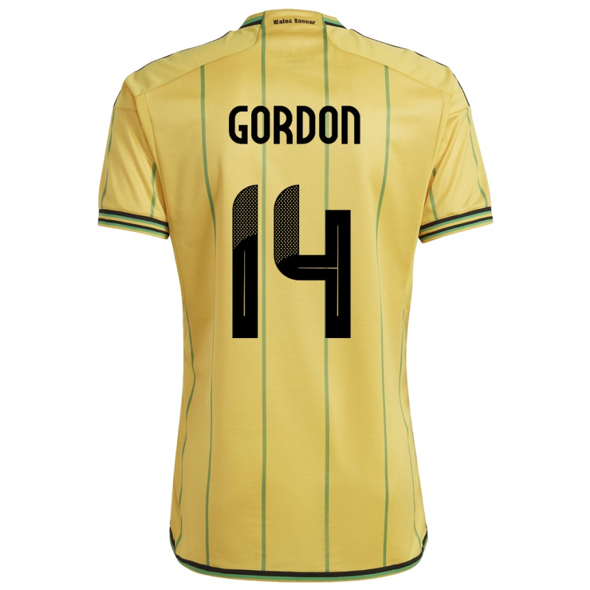 Kinder Jamaika Ashton Gordon #14 Gelb Heimtrikot Trikot 24-26 T-Shirt Belgien