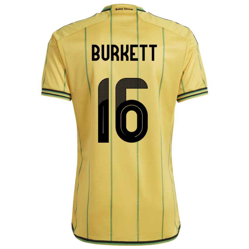 Kinder Jamaika Brian Burkett #16 Gelb Heimtrikot Trikot 24-26 T-Shirt Belgien