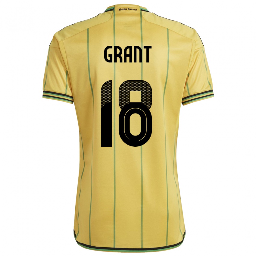 Kinderen Jamaica George Grant #18 Geel Thuisshirt Thuistenue 24-26 T-Shirt België