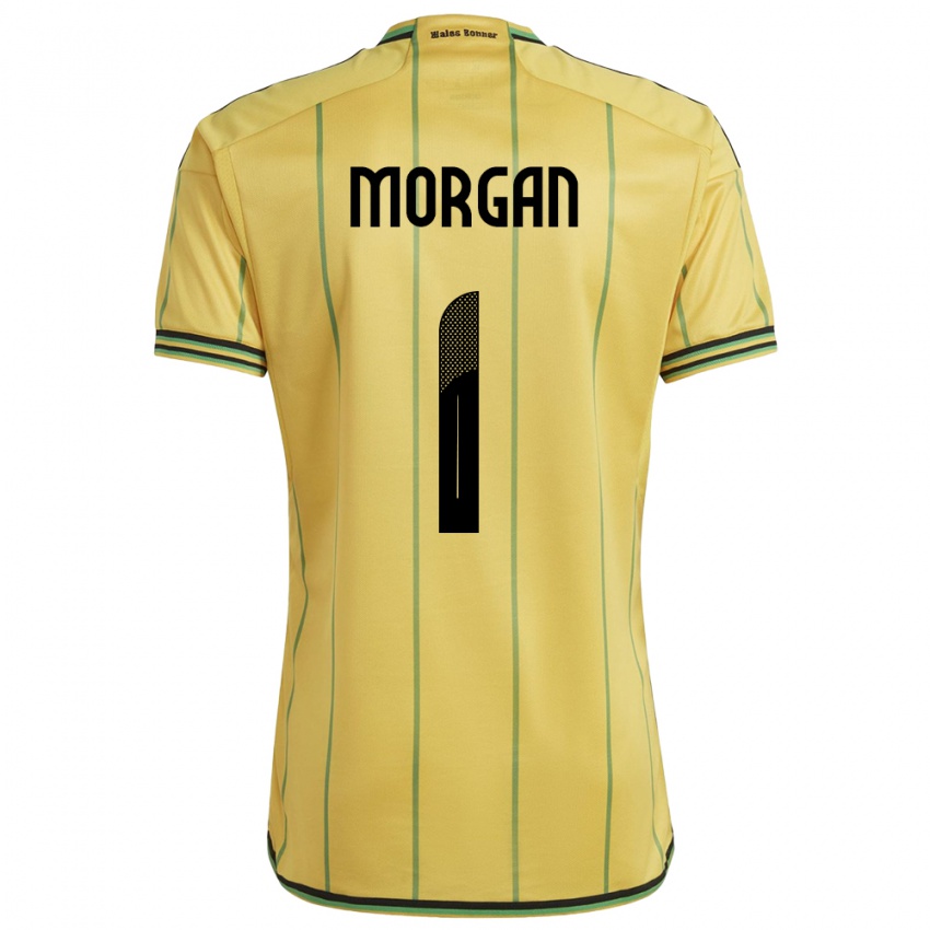 Kinderen Jamaica Aliyah Morgan #1 Geel Thuisshirt Thuistenue 24-26 T-Shirt België