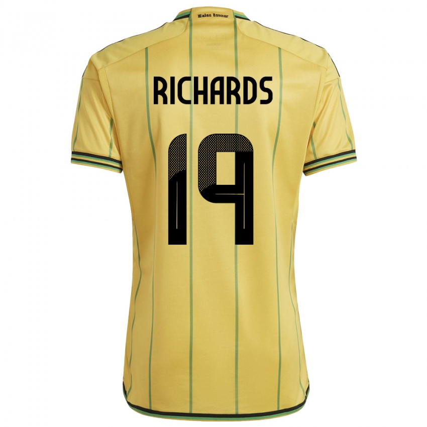 Kinderen Jamaica Davia Richards #19 Geel Thuisshirt Thuistenue 24-26 T-Shirt België