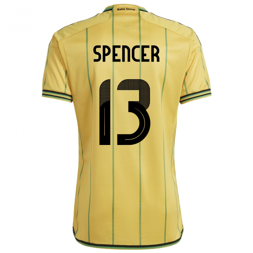 Kinderen Jamaica Rebecca Spencer #13 Geel Thuisshirt Thuistenue 24-26 T-Shirt België