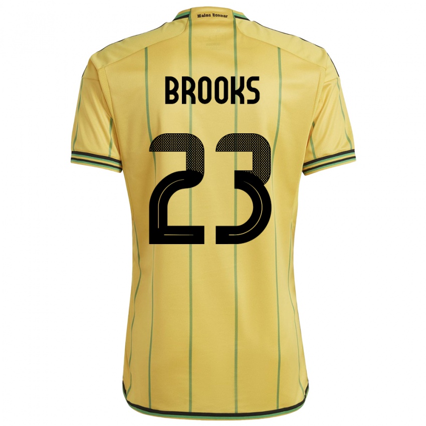 Kinderen Jamaica Liya Brooks #23 Geel Thuisshirt Thuistenue 24-26 T-Shirt België