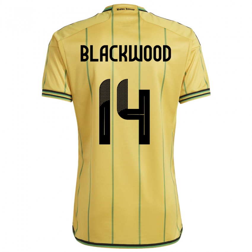 Kinderen Jamaica Deneisha Blackwood #14 Geel Thuisshirt Thuistenue 24-26 T-Shirt België