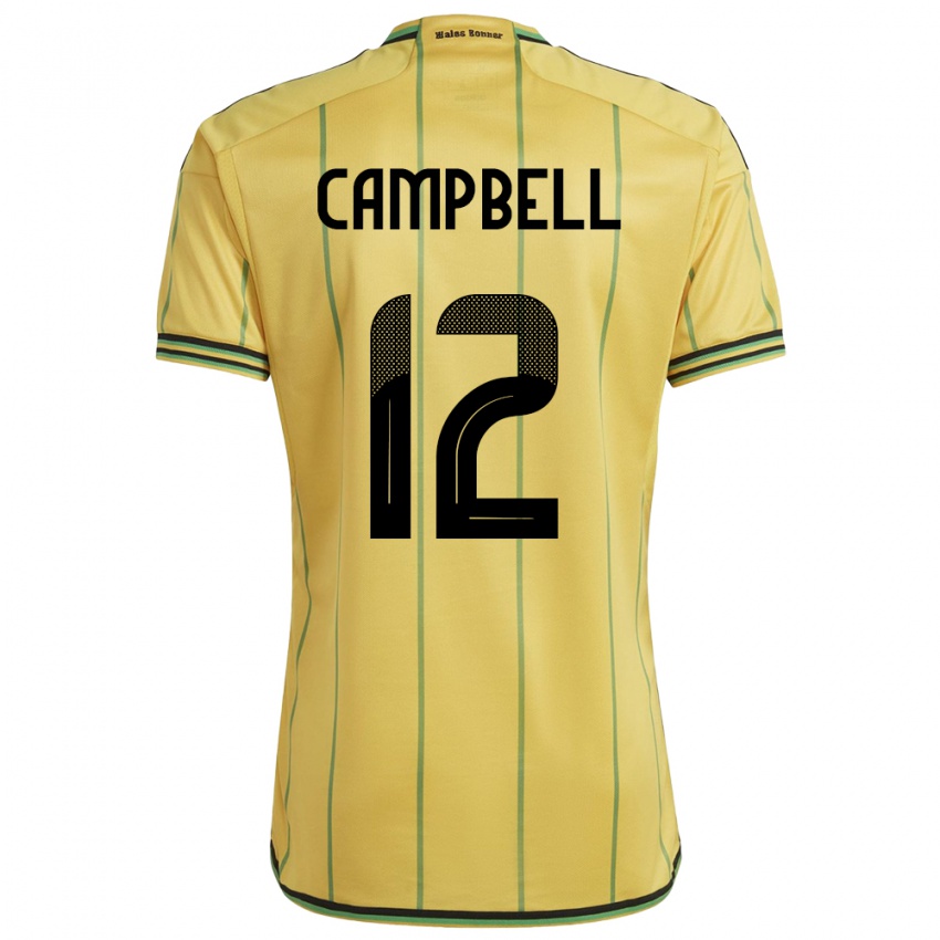 Kinderen Jamaica Sashana Campbell #12 Geel Thuisshirt Thuistenue 24-26 T-Shirt België