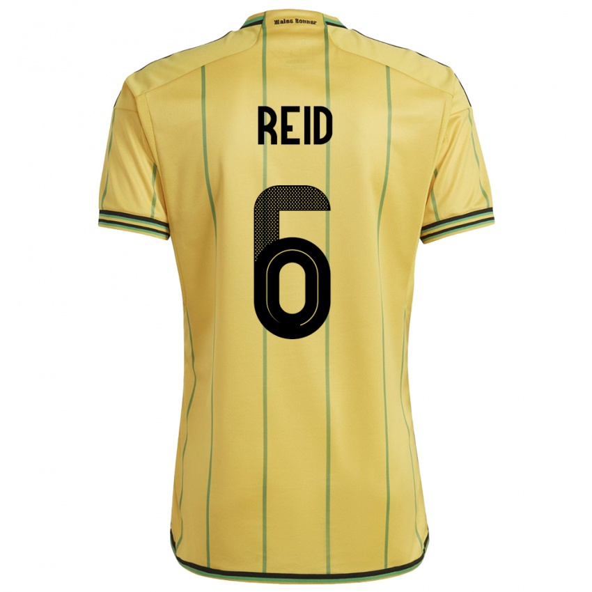 Kinderen Jamaica Lauren Reid #6 Geel Thuisshirt Thuistenue 24-26 T-Shirt België