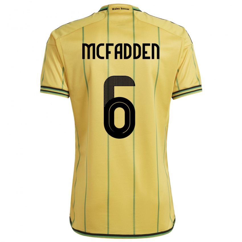 Kinderen Jamaica Logan Mcfadden #6 Geel Thuisshirt Thuistenue 24-26 T-Shirt België