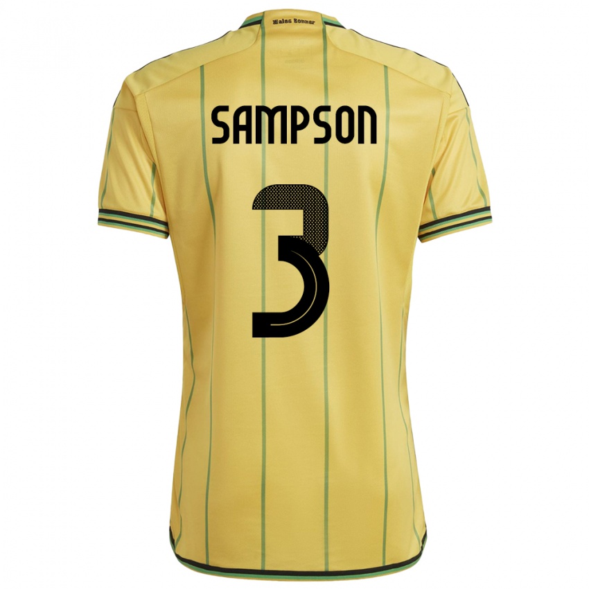 Kinder Jamaika Vyan Sampson #3 Gelb Heimtrikot Trikot 24-26 T-Shirt Belgien