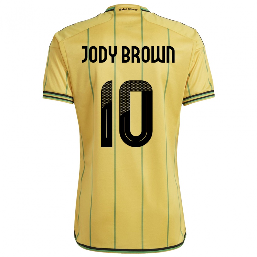 Kinderen Jamaica Jody Brown #10 Geel Thuisshirt Thuistenue 24-26 T-Shirt België