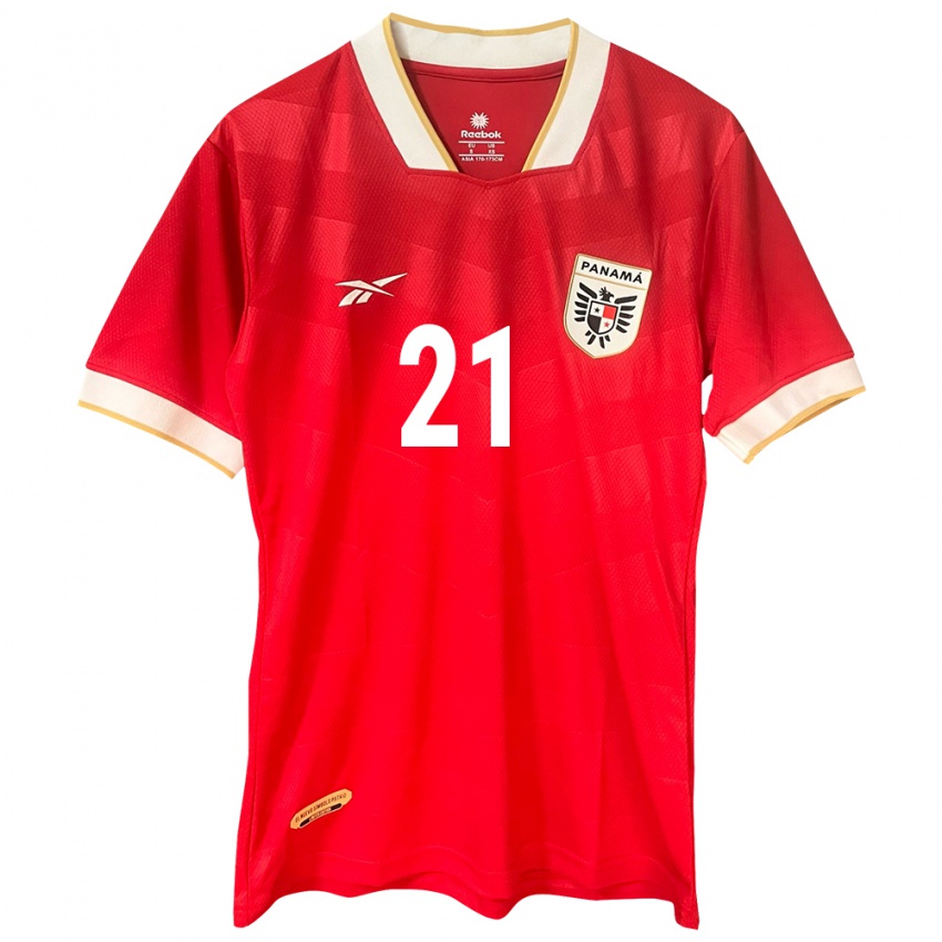 Kinderen Panama Davis Contreras #21 Rood Thuisshirt Thuistenue 24-26 T-Shirt België