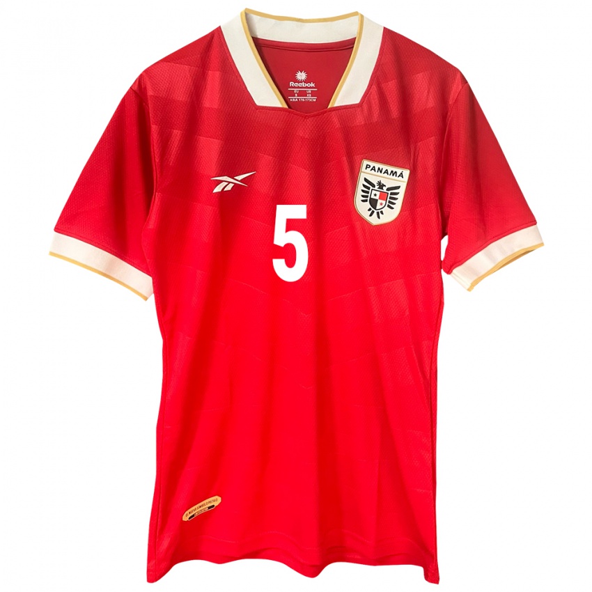 Kinderen Panama Leydis Sánchez #5 Rood Thuisshirt Thuistenue 24-26 T-Shirt België