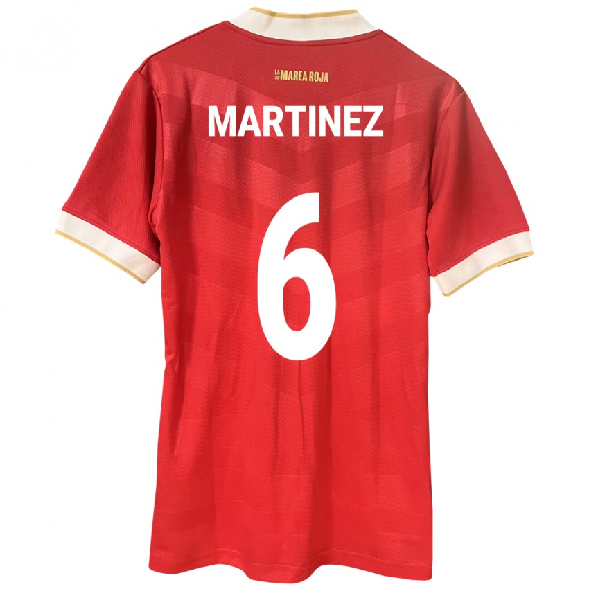 Kinder Panama Christian Martínez #6 Rot Heimtrikot Trikot 24-26 T-Shirt Belgien