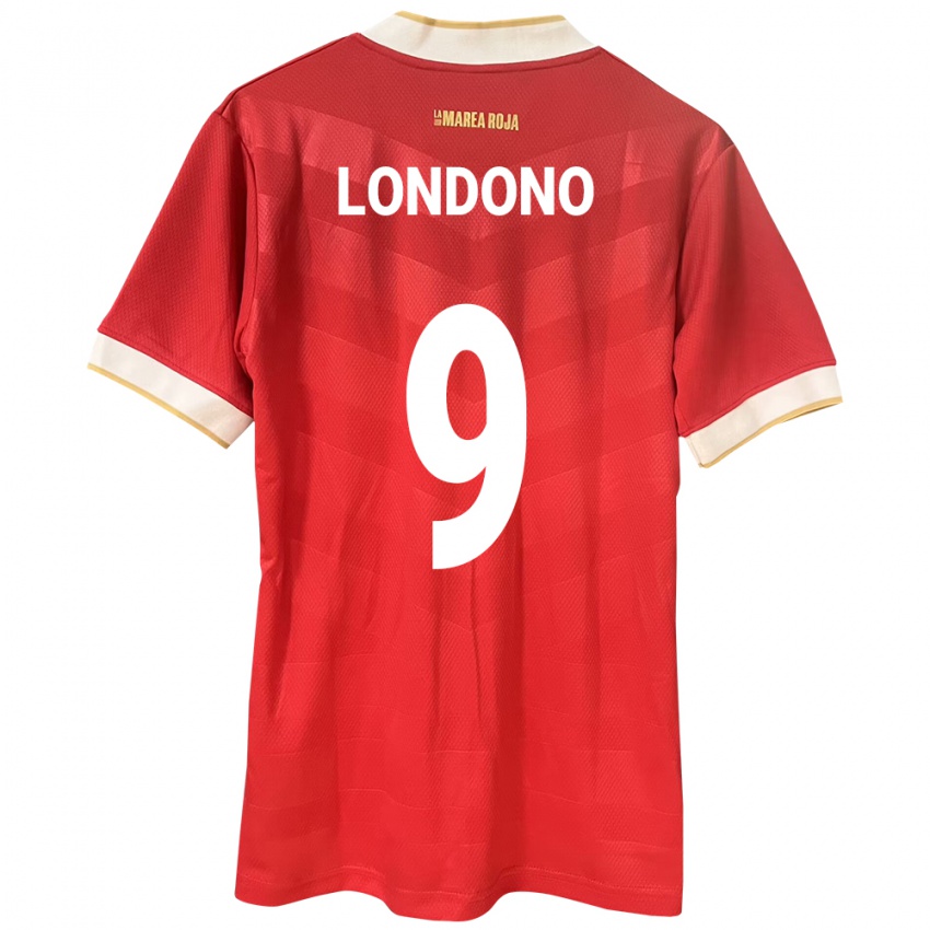 Kinderen Panama Azarias Londoño #9 Rood Thuisshirt Thuistenue 24-26 T-Shirt België