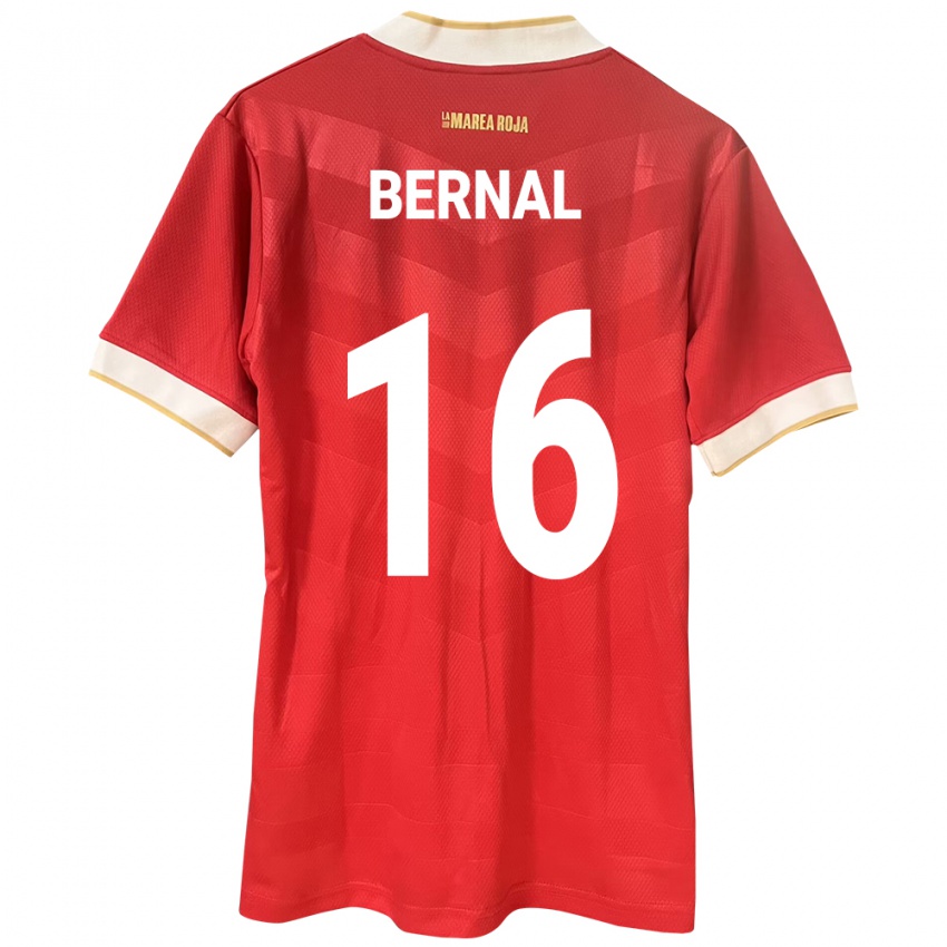 Enfant Maillot Panama José Bernal #16 Rouge Tenues Domicile 24-26 T-Shirt Belgique