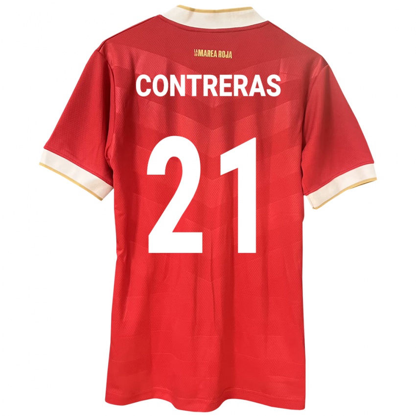 Kinderen Panama Davis Contreras #21 Rood Thuisshirt Thuistenue 24-26 T-Shirt België