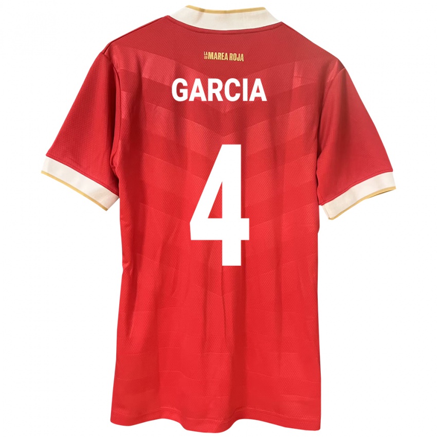 Kinderen Panama Giancarlos García #4 Rood Thuisshirt Thuistenue 24-26 T-Shirt België