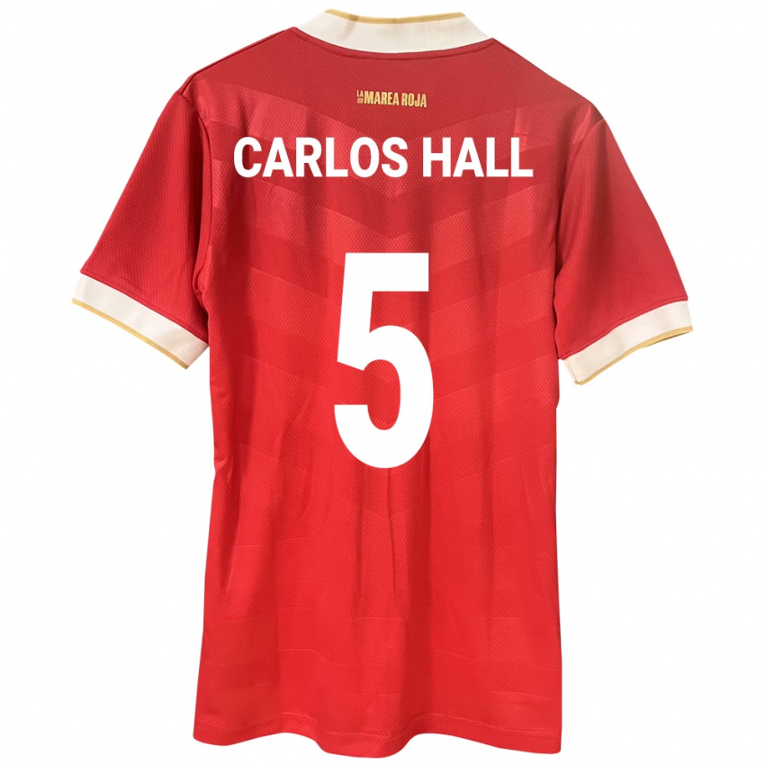 Kinder Panama Juan Carlos Hall #5 Rot Heimtrikot Trikot 24-26 T-Shirt Belgien